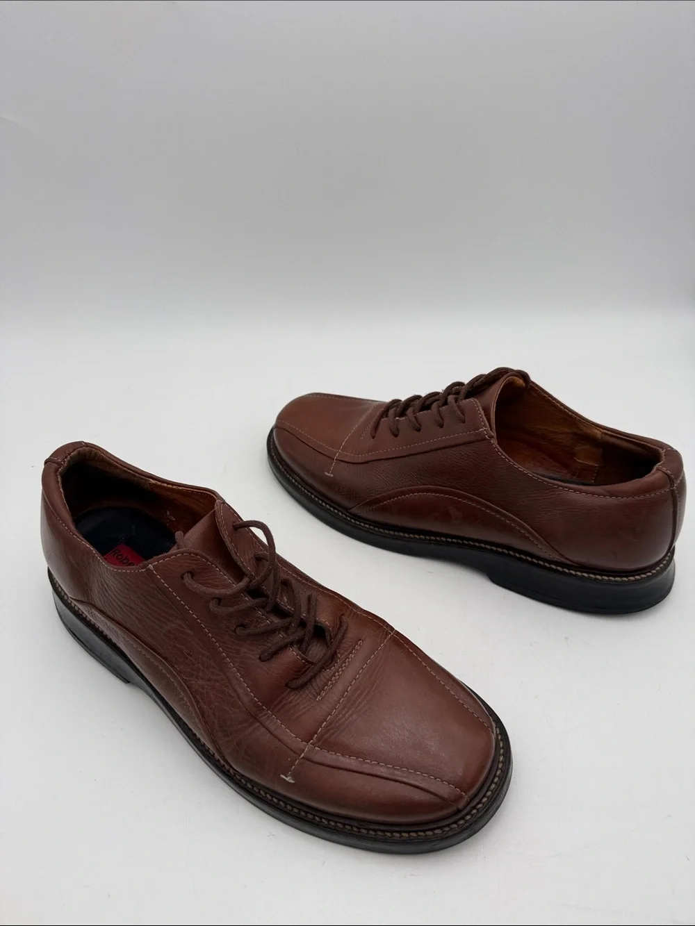 Vintage Robert Wayne Brown Leather Lace-Up Oxford Shoes Mens 11 casual grandpa